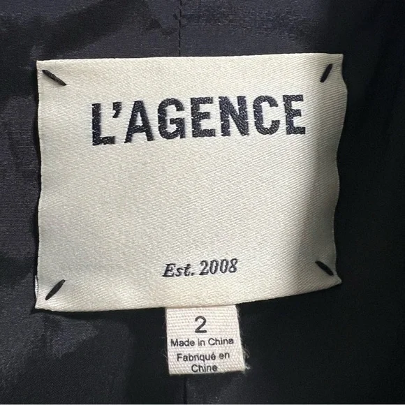 L’AGENCE Chamberlain Velvet Blazer Jacket Black - Picture 9 of 11